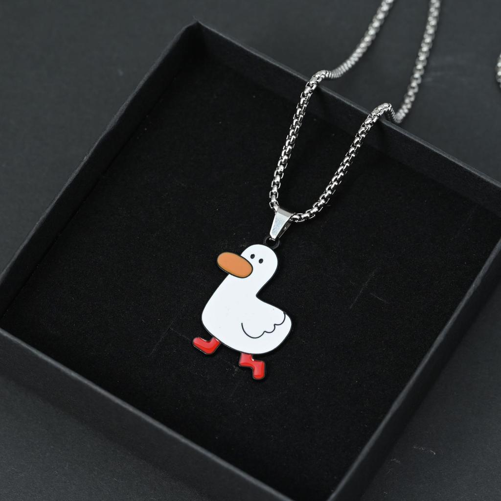Come on duck cute cartoon necklace couple simple versatile sweater sweater chain ins boys and girls trendy personality pendant