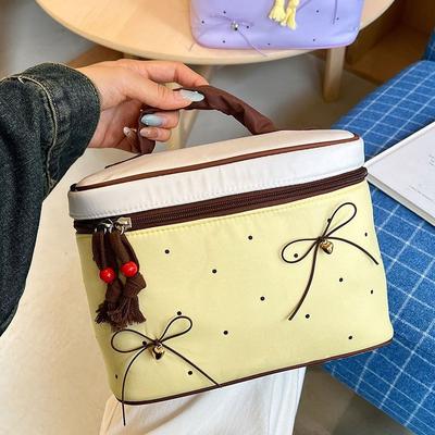 Neue Schleife Polka Dots Make-up-Aufbewahrungstasche Wasserdichte Multifunktionale Reise-Aufbewahrungstasche Handgehaltene Kosmetiktaschen