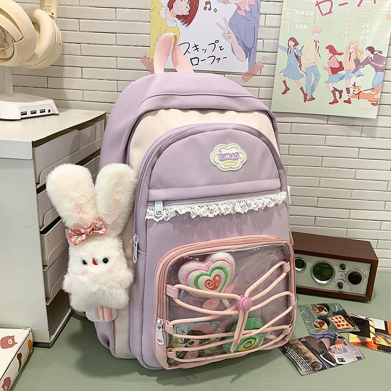 Schoolbag for Women Large Capacity High School Junior High School College Backpack Korean Style Trendy Travel Leisure Backpack College Backpack