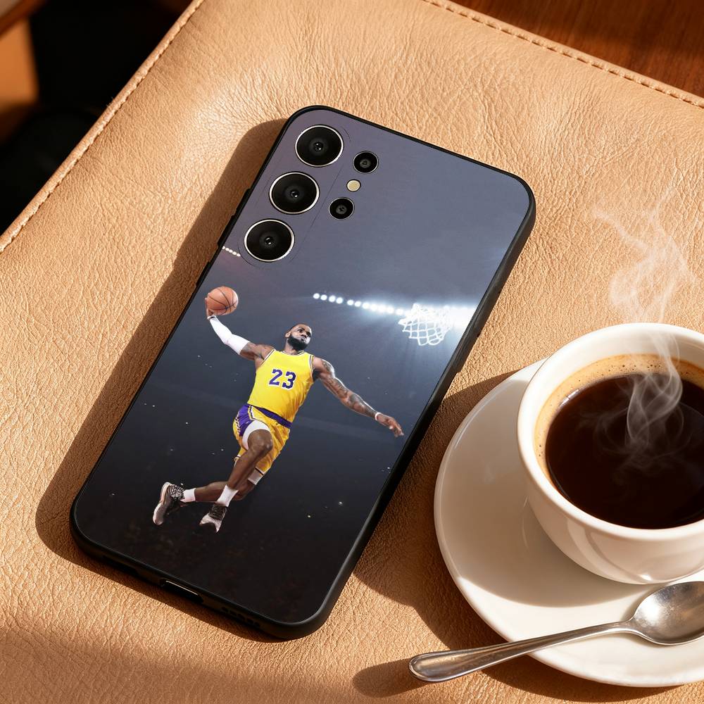 Basketball L-Lebron James 23 Handyhülle Für Samsung S26,S25,24,23,22,30,21,10,9,Ultra,Plus,Lite,Schwarze Weiche Hülle
