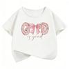 God Is Good with Bow Deisng Graphic Kids Tshirts Summer Short Sleeve Tees Boys Girls Clothes Kawaii Tops Y2K Children T-shirt