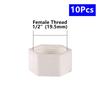 Garden Water Pipe End Connector Plastic and Stainless Steel 1/2'' 3/4'' 1'' Male/Female Thread End Cap PVC Tube Sealing Fittings