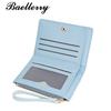 Color Block Wallet Ins Short Bifold Purse for Girls Butterfly Print PU Card Holder