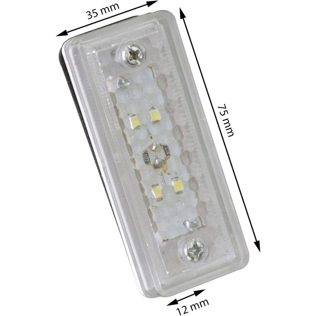 APSMOTIV 12v LED Side Marker Lights Suitable for Truck Trailer Buses Caravan Campervan and Coaches. (Clear)
