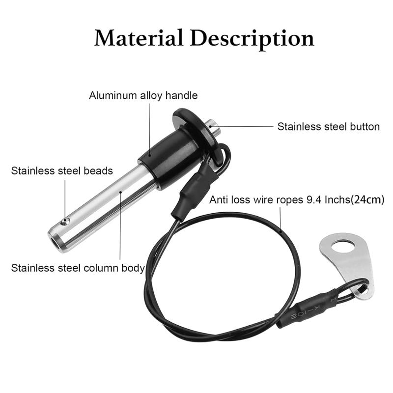 AEE4-Stainless Steel Quick Release Pin 8Mm Diameter Ball Locking Pin With Push Button Lanyard Cable Usable Length 50Mm