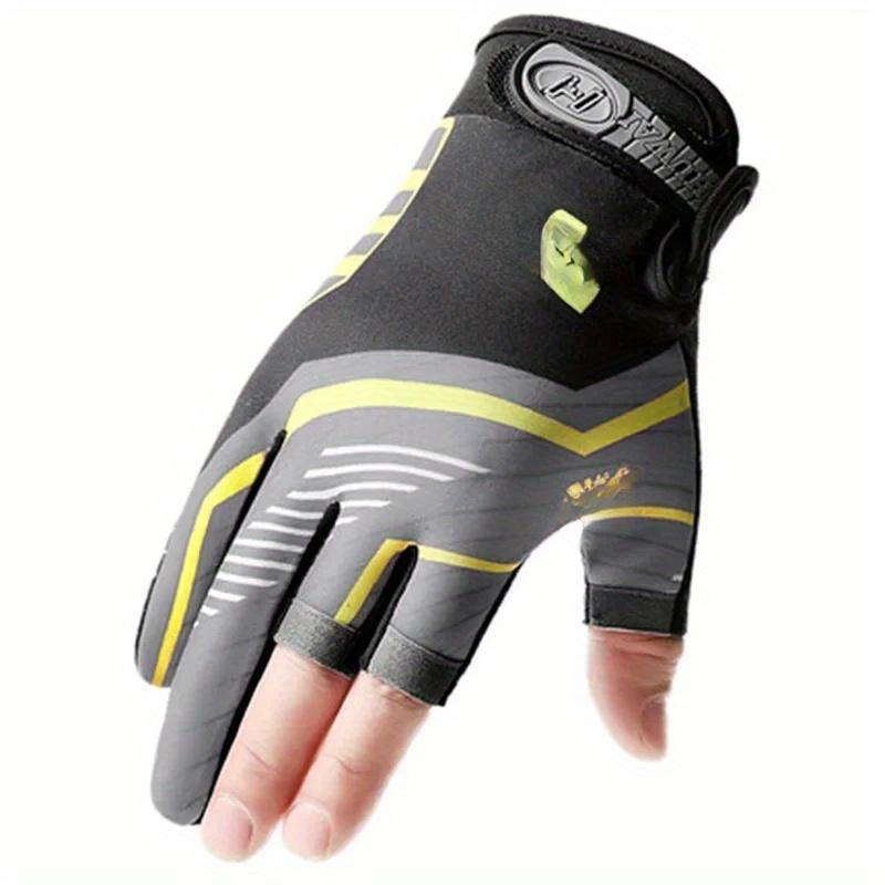 Fishing Cycling Gloves Men Summer Three Finger Cut Gloves for Fishing Sun Protection Male Anti-Slip Drive Breathable Thin Gloves