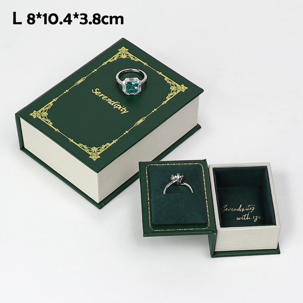Creative Book Shape Jewelry Storage Box Mini Flip Cover Ring Box Vintage Pendant Box for Valentine's