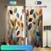 Light Blocking Panels Modern Minimalist Colorful Leaf Decoration Curtains Half Suitable Home Decorative Curtain Artistic Made Of Polyester Washable