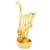 Zinc Alloy Swan‑Shaped Bracket Fruit Dessert Spoons Set Kitchen Tableware Wedding Supplies(Gold 6 Spoons )