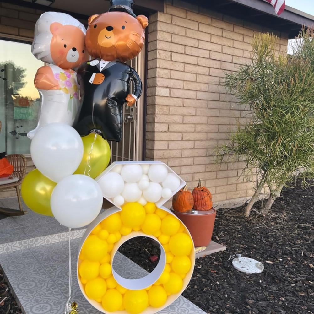 1 Stück 94cm/37inch Diamant Festzeltrahmen KT Platte Diamant Hochzeitsdekoration Party Dekorativ für Party Jubiläumsdekoration Ohne Ballon