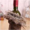 Luxurious Santa Claus Wine Bottle Cover Gift Bag For Festive Christmas Table Decor