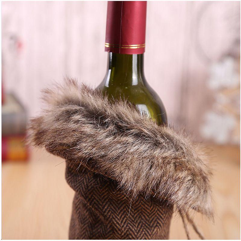 Luxurious Santa Claus Wine Bottle Cover Gift Bag For Festive Christmas Table Decor
