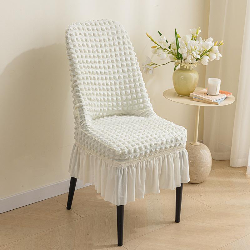 

Эластичный и минималистичный чехол для стула обеденного стола, универсальный и нескользящий чехол для стула из утолщенной пузырчатой пленки для дома Single size белый
