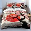 Plum blossoms and setting sun Bedding Set for Kids Luxury Gift 3pcs Digital Print Comforter Set Soft Comfortable Breathable