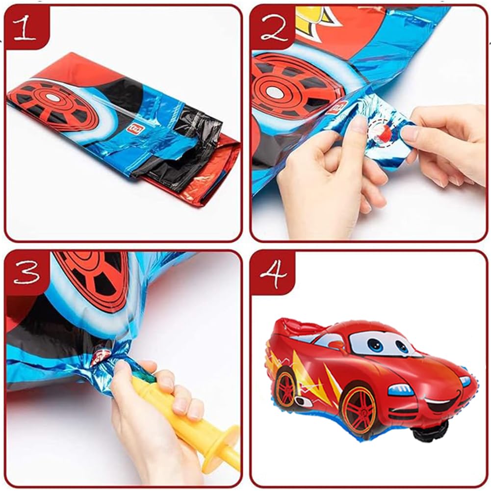 Birthday Decorations, Super Balloons, Cars Anime Set, Birthday Decorations for Boys, Large Car Balloons, Birthday Balloons, Happy Birthday Garland,