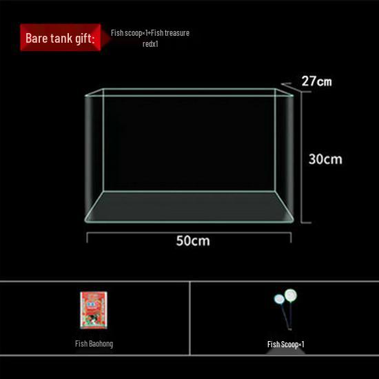 Mini Eco Fish Tank: Hot-Bent Glass, Desktop Goldfish Betta Aquarium, Water-Free Design for Living Room