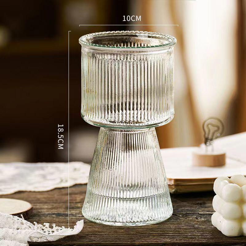 Internet Celebrity Style Transparent Glass Vase for Hydroponic Flower Arrangements - Gypsophila Display for Living Room or Dining Table
