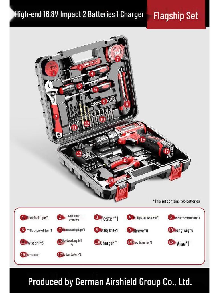 Multifunctional Household Toolbox: Complete Electric Drill & Repair Set