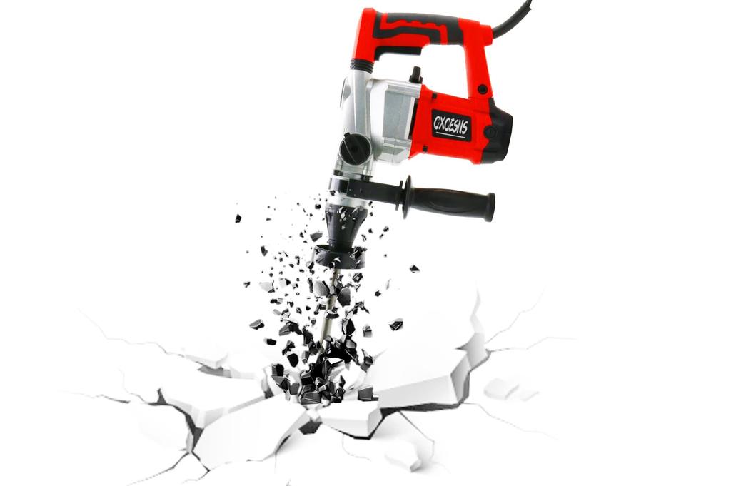 Hammer Drill Electric Hammer Drill 1500W Powerful 100V Corded SDS Plus Shank Low Vibration Mechanism 3 Modes Concrete Electric Drill Electric Hammer