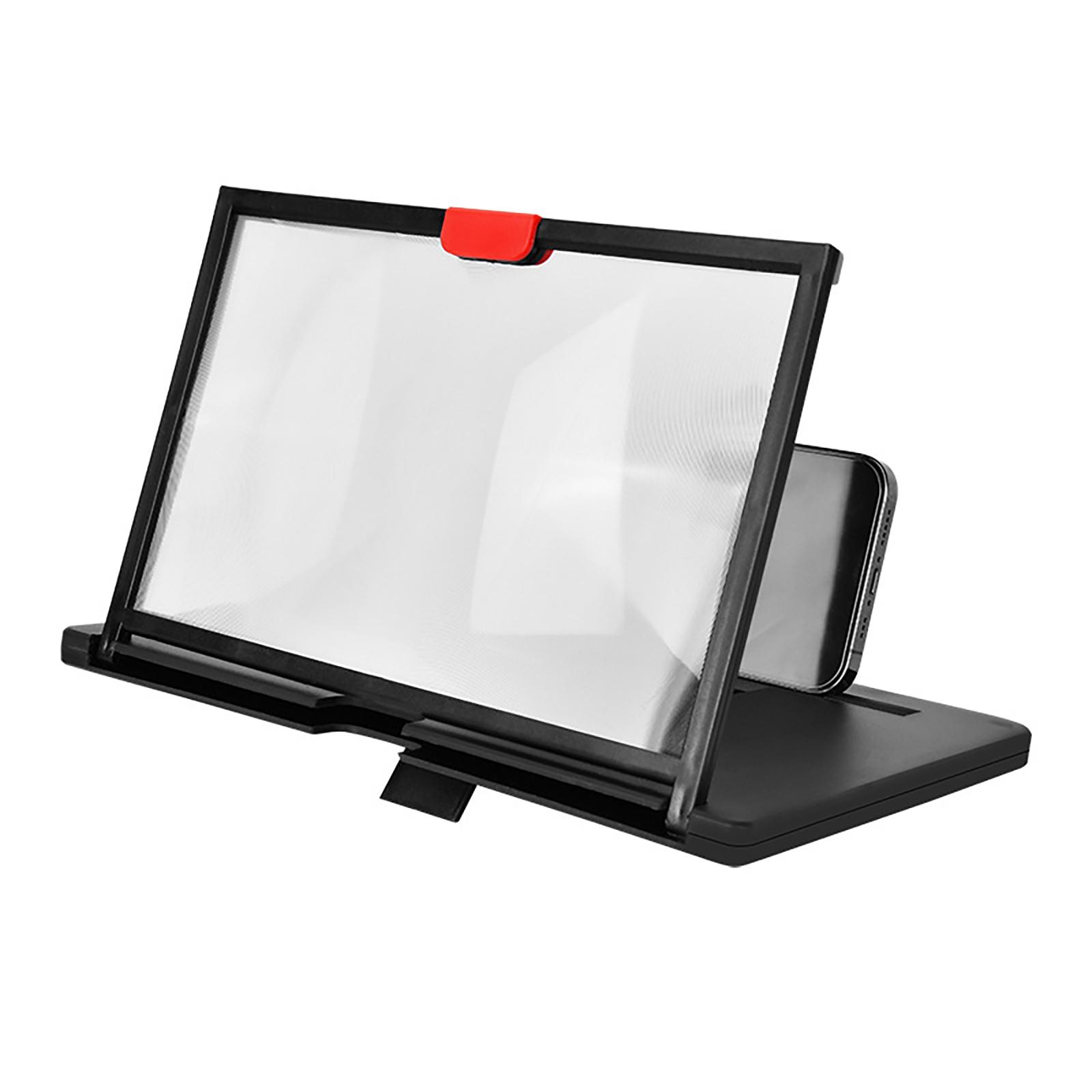 

10-дюймовый/12-дюймовый усилитель экрана телефона, подставка, 3D-увеличительный проектор, увеличитель экрана, увеличительное стекло для фильмов, видеоигр 10 чёрный