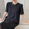 Plus Size Loose Stitching Lace T-shirt Black Dress Women