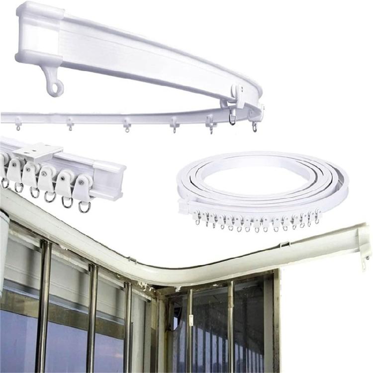 Customizable Ceiling Curtain Track Kits 3Meter White Rails with All Accessories Set for Functional Window Treatments