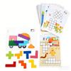 Wooden Shape Matching Puzzle Table Game Tangram Math Toys Building Blocks Board Geometric Shape Sorting Toy Colorful Puzzle Toy
