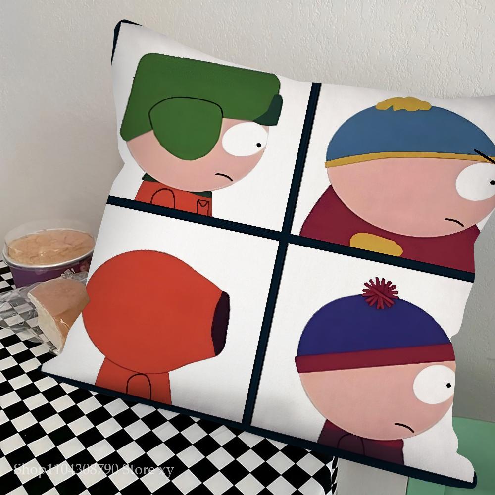 Funny S-South-P-Park Anime Pillow Case Square Pillow Bedroom Sofa Leisure Comfort Cushion Car Living Room Home Decoration