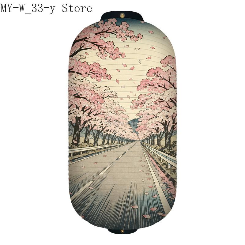 25x50cm Japanese-style Cherry Blossoms Cloth Lantern Ukiyo-e Traditional Printed Lantern Izakaya Cuisine Wedding Party Decor