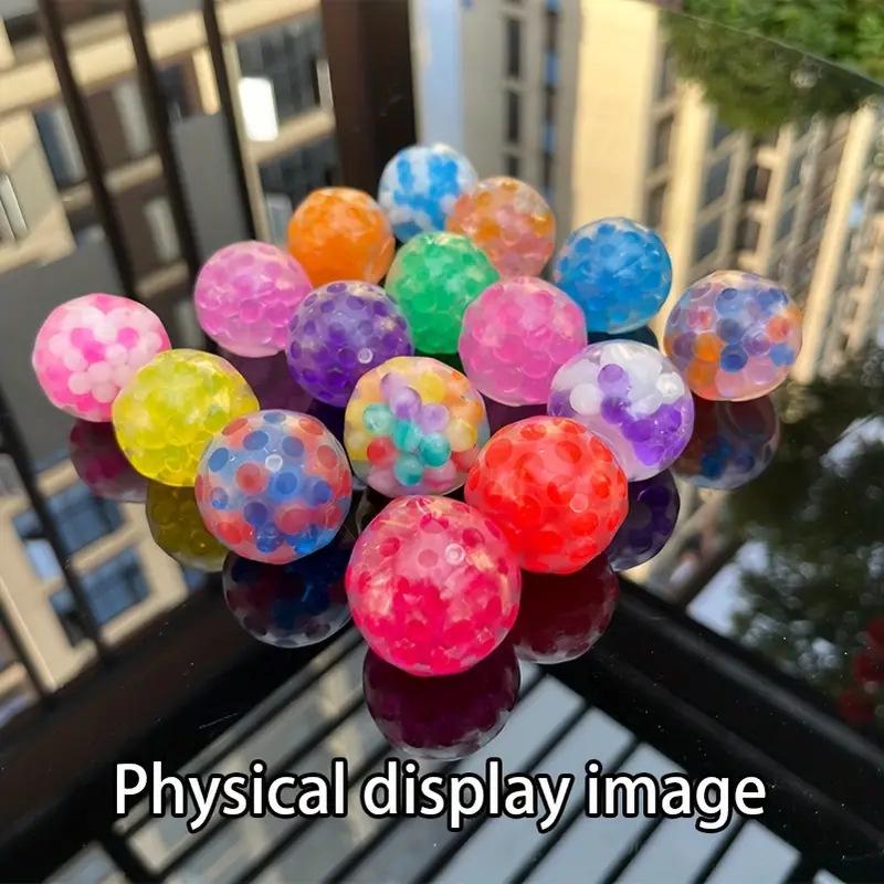 Stress Relief Colored Bead Water Balloon Squeeze Toy - 3.5cm Decompression Grape Ball