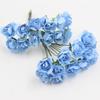 12 Pcs Mini Artificial Rose Flower Bouquet 12 Heads Paper Rose Flowers with Stems for Scrapbooking Wedding DIY Crafts