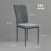 Set of 4 Dining Chairs in Velvet Look, Modern Upholstered Chairs with Metal Legs, for Dining Room, Bedroom, Kitchen, Grey