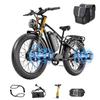 BURCHDA X2 Mountain Bike Elettrica 3000W Doppio Motore, Batteria 52V 30AH, Ruote Grasse 26", Freni Idraulici, 120km Fuoristrada e Pendolarismo E-Bike