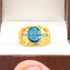 Blue Topaz Oval Cut With 925 Sterling Silver Gold Plated Ring For Men's #A907 JL375669082916
