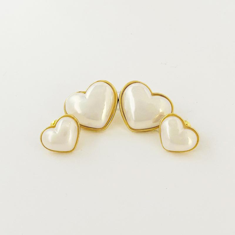 

Серьги Mapei Pearl Love, высококачественные, модные, в стиле ретро, в форме сердца, персиковые, серьги-гвоздики, элитная ниша