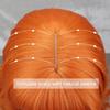 Orange Synthetic Wigs Long Straight Wigs With Bangs For Women Pink Red Cosplay Party Daily Use Natural Hair