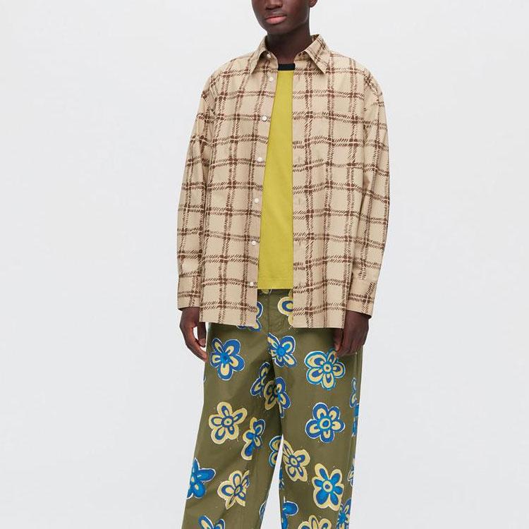 Uniqlo x MARNI Oversized Print L/S Shirt (Asia Sizing) Beige Men Streetwear 449537-32