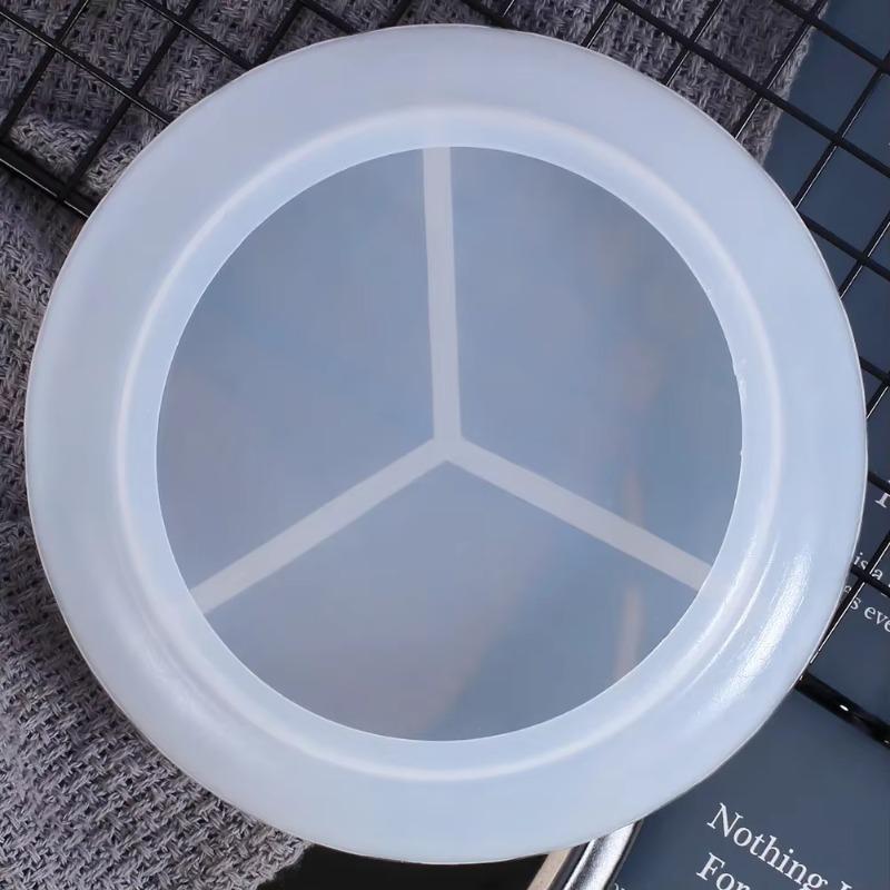Mirror Wave Plate Silicone Mold Crystal Glue Handmade Round Flat Bottom Storage Plate Mold DIY Home Crafts Clay Mold Wholesale