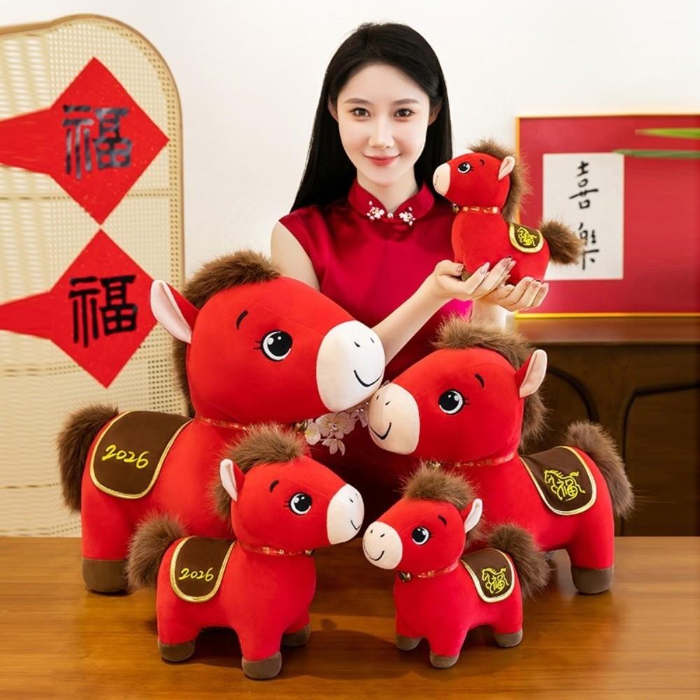Plush Chinese Horse Mascot Q Version Fabric Doll NEW Zodiac Doll Festival Decoration