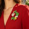 Spilla Smalto Colore Processo Gocciolamento Olio Forma Fiore di Melograno Lega di Zinco Spilla Cappotti Completi Maglioni Vestiti Distintivo Accessorio Festa