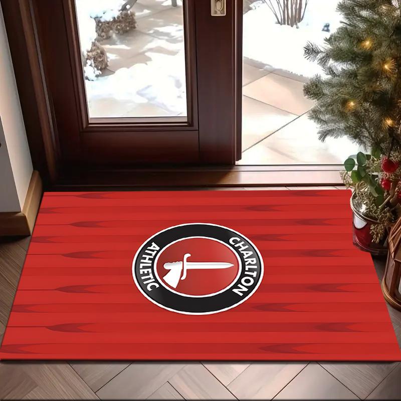 1PC Football Charlton-Athletic Crest Rug Game Carpet, Floor Mat for Bedroom Living Room Entryway Rug, Home Decor Idea Gift for Christmas birthday