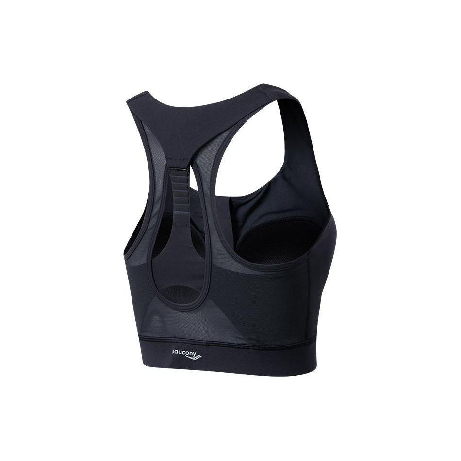 Saucony Logo Adjustable Sports Bra Women underwear Black SC1249001A-BK01