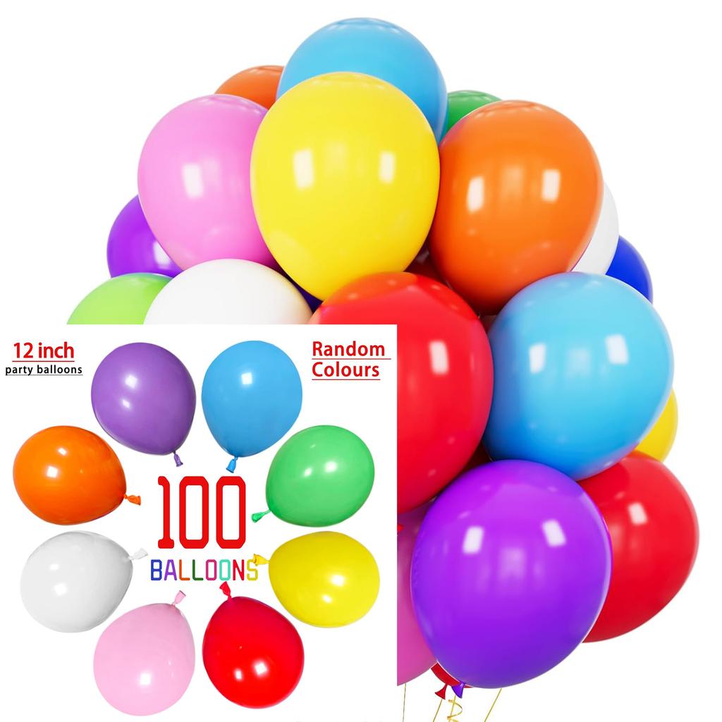 12inch 100pcs Multi-color Latex Balloon Set, Suitable for Weddings, Birthdays, Pop Parties, Bridal Showers, Family Gatherings