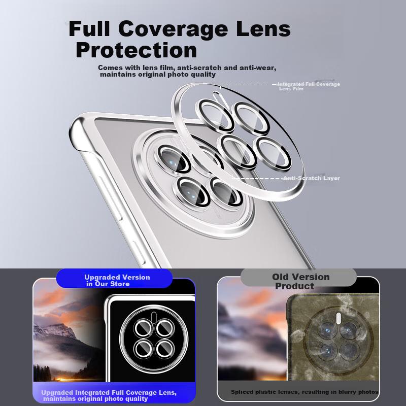 Decompression Magnetic StandPhone Case Huawei Mate50 Pro, MATE50 Pro Electroplated Borderless Ultra-Thin Simple Rotating Pivot Case, Elegant Silver