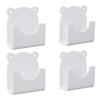4PCS Adhesive Shower Rod Holder Acrylic Cartoon Style Wall Mount Shower Curtain Rod Bracket for Bathroom Room Divider