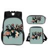 3pcs Set Knapsack for Boys Girls Best Gift Regretevator Gnarpy Child School With Lunch Box Pencil Bags School Pupil Bags
