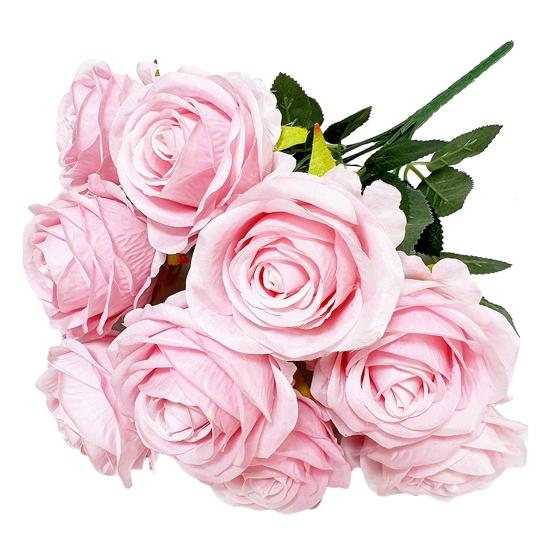 Simulated Roses Bunch Realistic Artificial Roses Faux Rose Bundle with Bendable Stems for Home Decor Parties Weddings Flower Arrangements