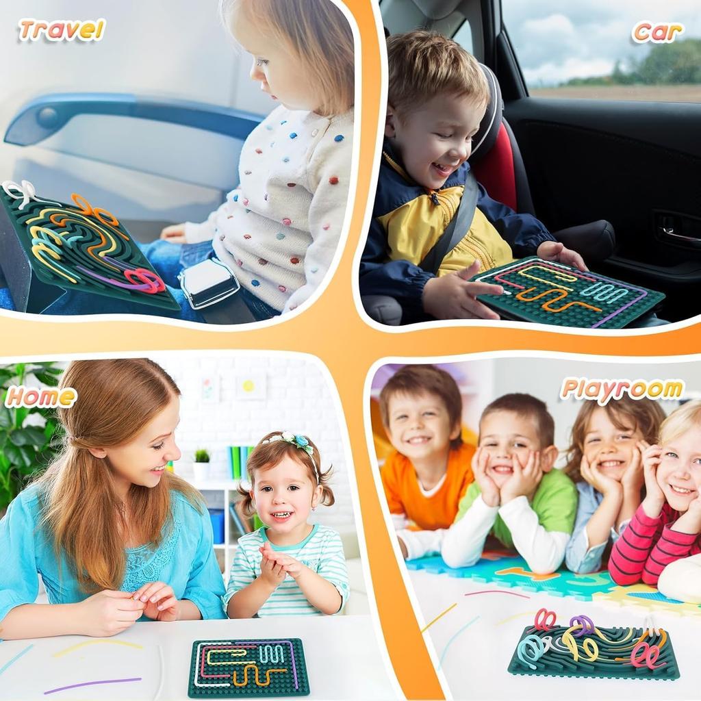 Nokwocy Sensory Activity Board, Silicone Fidget Toy for Children, Sensory Toy,Soothing Tool for Autism & Anxiety,Promoting fine motor skills