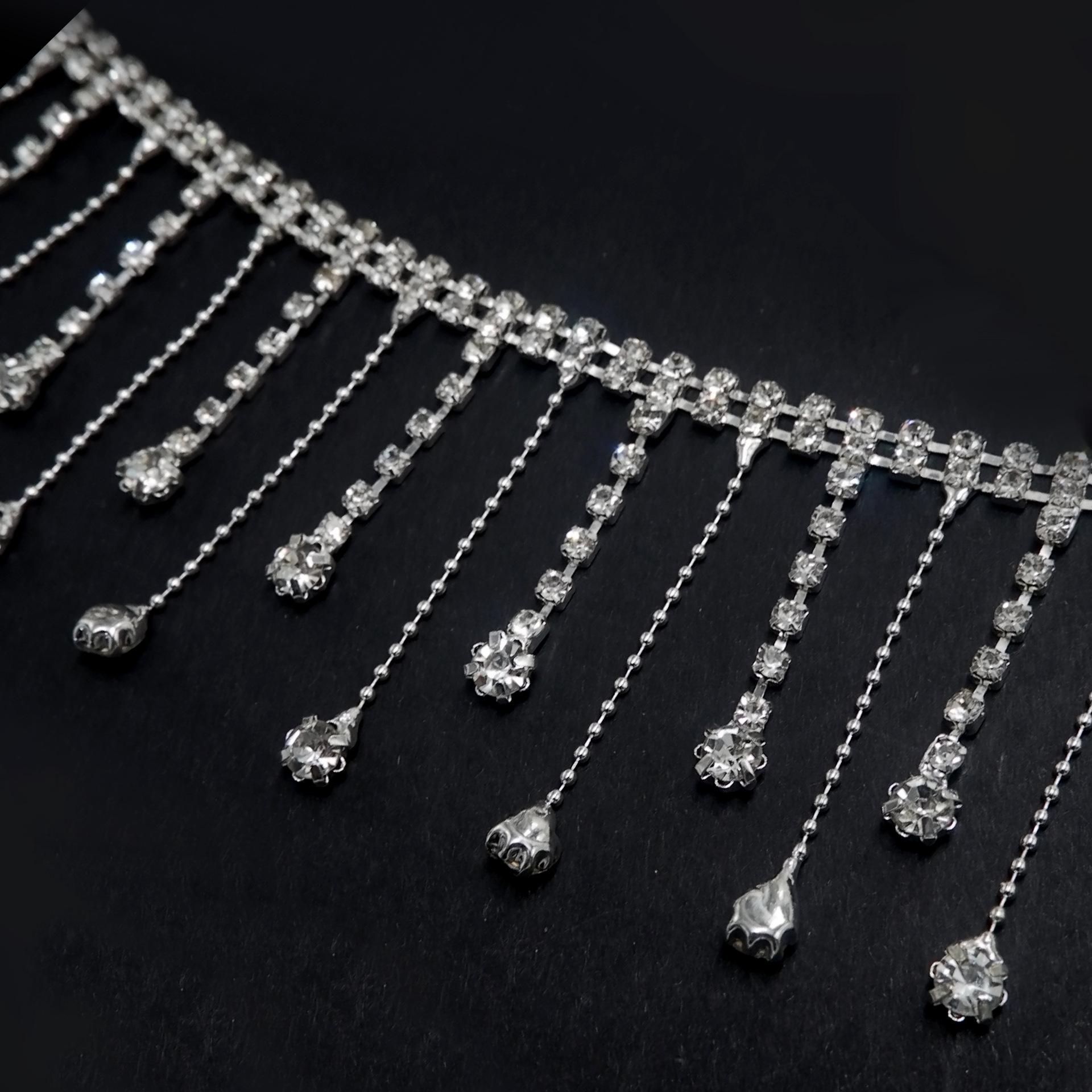 

Элегантный пояс-кисточка со стразами - Высококачественный DIY аксессуар с цепочкой-крабом и бриллиантовыми украшениями Copper белый