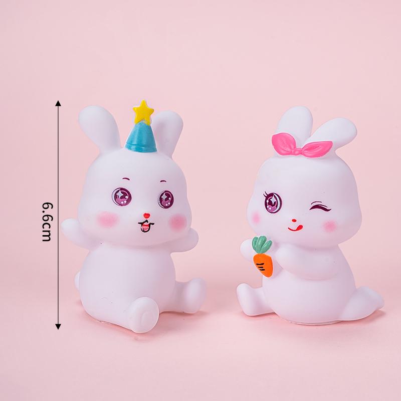 Pastoral Rabbit & Carrot Mini Basket Cake Topper Set
